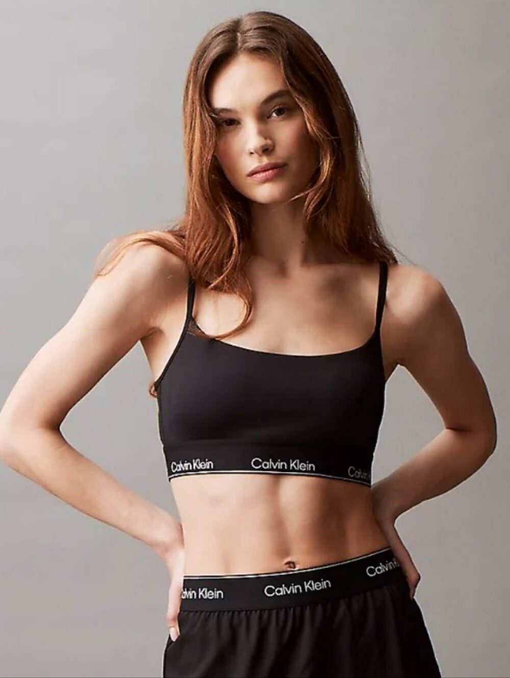 Calvin Klein Black Slim-Strap Bras